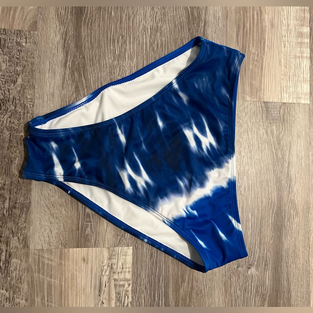 Blue tie dyed Bathing suit Bottom Size L